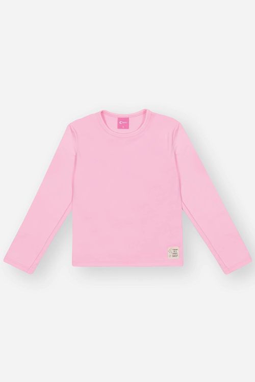 Blusa Infantil Menina Básica Térmica Rosa Mundo Cinti