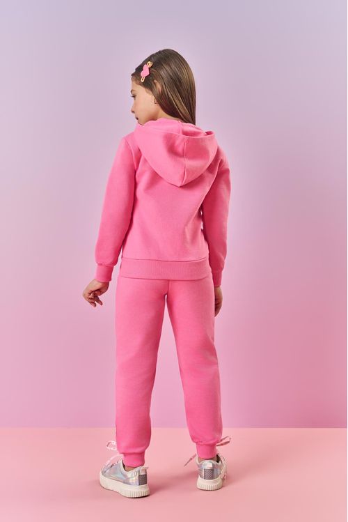 Calça Infantil Menina Jogger Básica Rosa Mundo Cinti