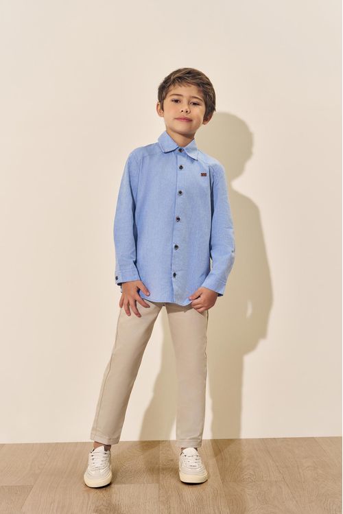 Calça Skinny Infantil Menino em Sarja Marinho Divertto