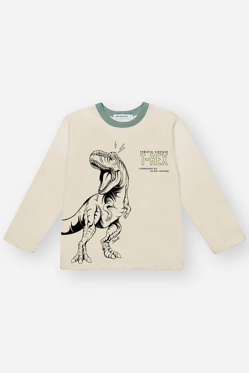Pijama Brilha no Escuro Infantil Menino T-REX Verde Divertto
