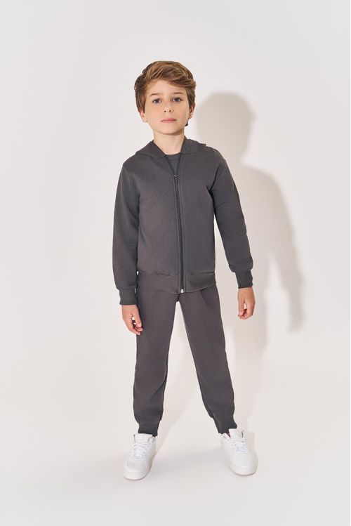 Jaqueta Moletom Infantil Menino Chumbo Divertto