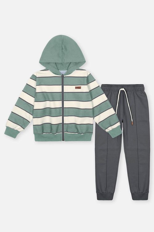 Conjunto Infantil Menino Listrado Verde Divertto