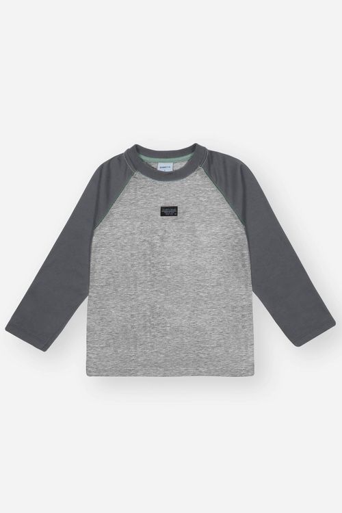 Camiseta Raglan Infantil Menino Chumbo Divertto