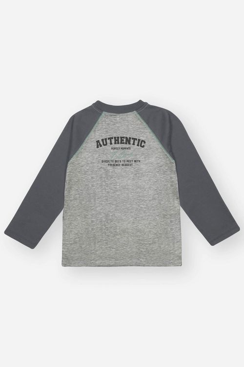 Camiseta Raglan Infantil Menino Chumbo Divertto