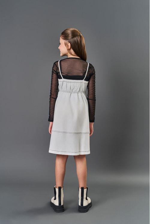 Vestido Infantil Menina Sarja Natural CTV
