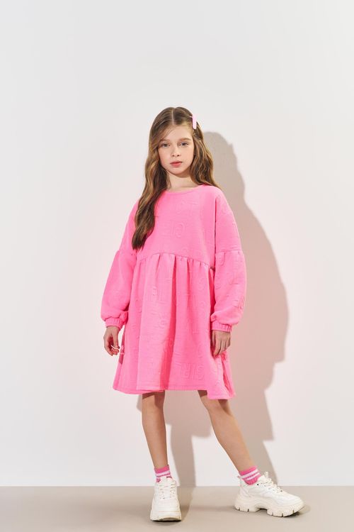 Vestido Bufante Infantil Menina Rosa CTV