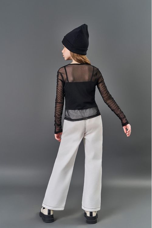 Blusa Infantil Menina Tule Preto CTV