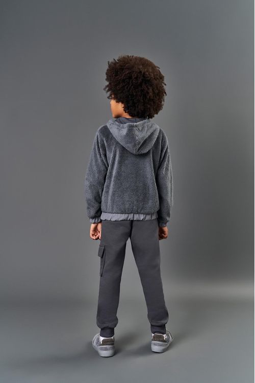 Jaqueta Infantil Menino Pelo Carneirinho Chumbo CTV