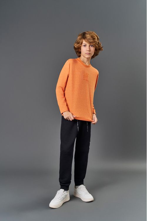 Camiseta Infantil Menino Speed Bordado Laranja CTV