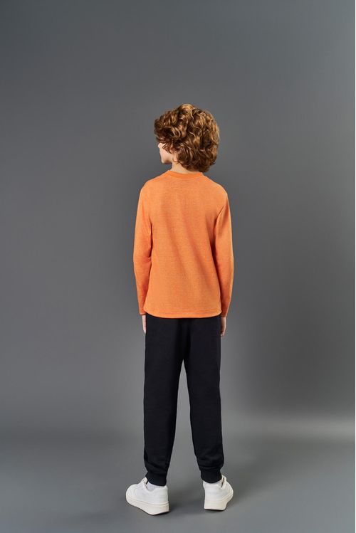 Camiseta Infantil Menino Speed Bordado Laranja CTV