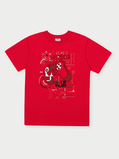 Conjunto Menino Gamer Zone Vermelho Abrange
