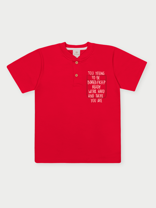 Conjunto Menino Too Young Vermelho Abrange