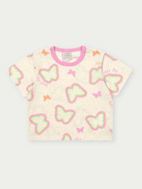 Conjunto Menina Borboletas Rosa Abrange