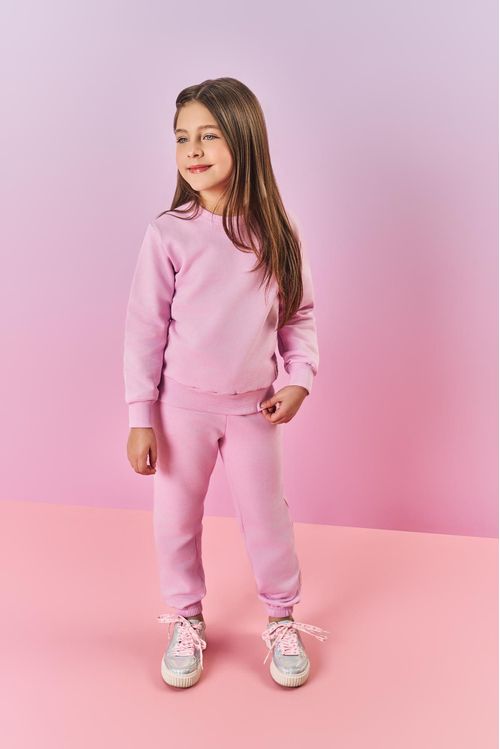 Calça Infantil Menina Jogger Básica Mescla Mundo Cinti