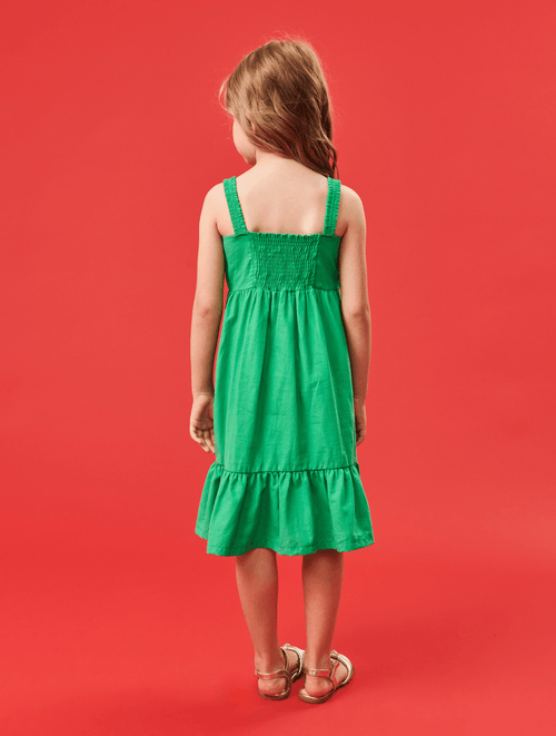 Vestido Laço Frontal Verde Abrange