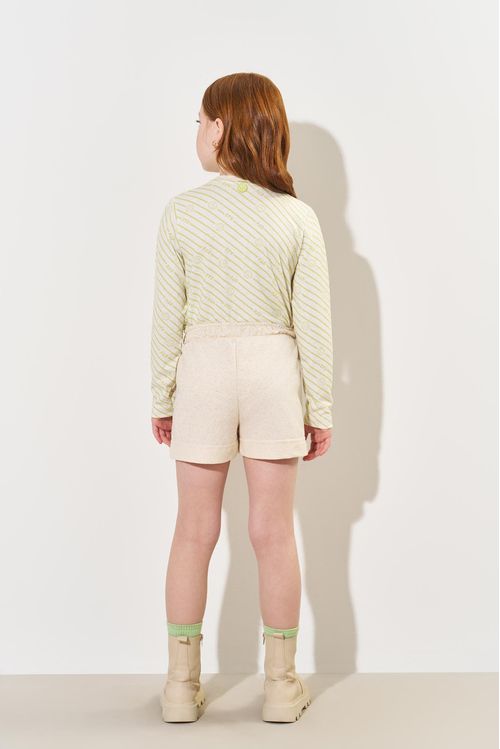 Blusa Infantil Menina Listras Smile Off White CTV