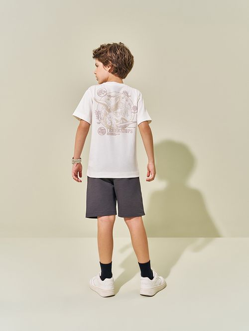 Camiseta Colecionável Menino Triceratops Natural