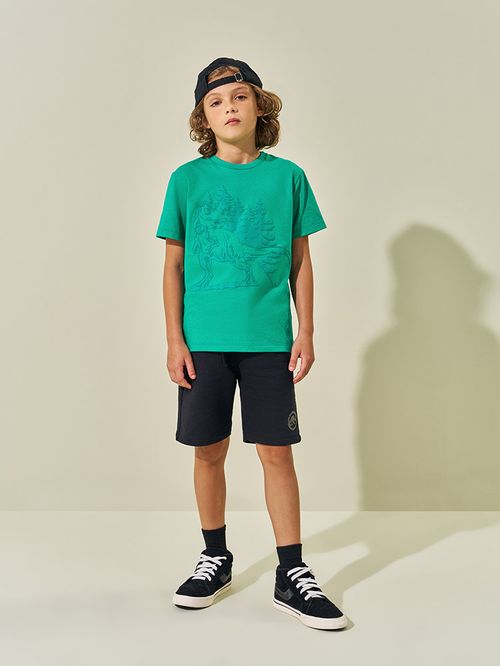 Camiseta Colecionável Menino T-Rex Verde