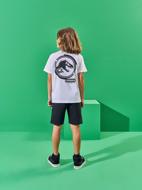 Camisa Menino Dinosaur Detected Branco