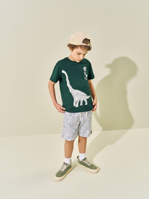 Conjunto Menino Braquiossauro Verde