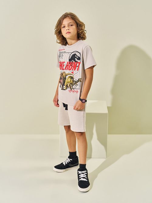 Conjunto Menino Jurassic World: The Hunt Cinza