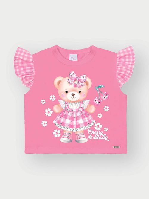Blusa Menina Ursinha Rosa