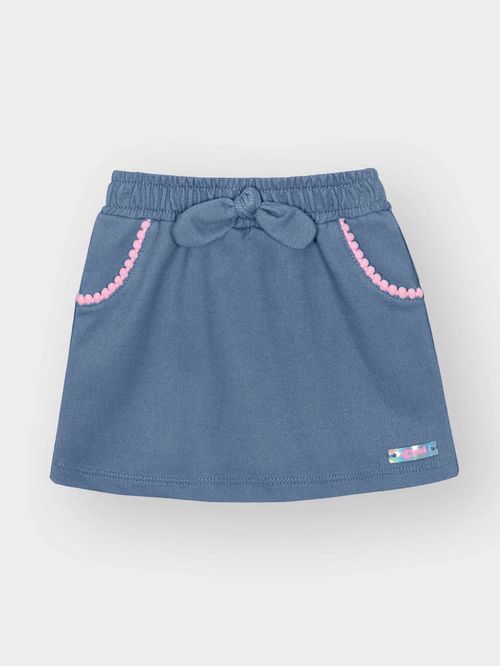 Saia-Short Menina em Molecotton Jeans Médio
