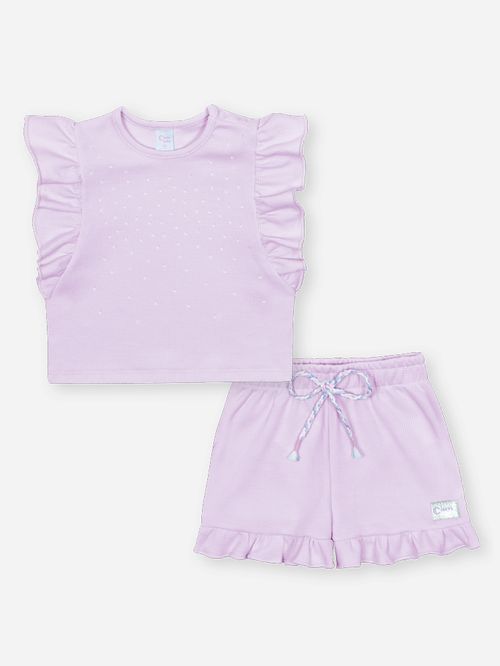 Conjunto Menina com Strass Lilás