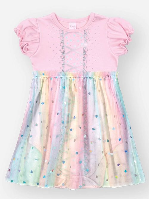 Vestido Menina de Fantasia Princesa Rosa