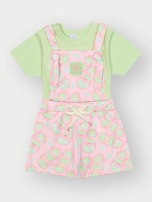 Conjunto Menina Papetes Rosa