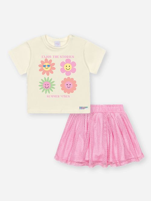 Conjunto Menina Enjoy the Stories Rosa