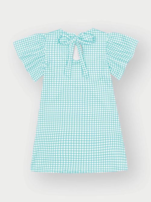 Vestido Menina Ursinha Xadrez Menta Mundo Cinti