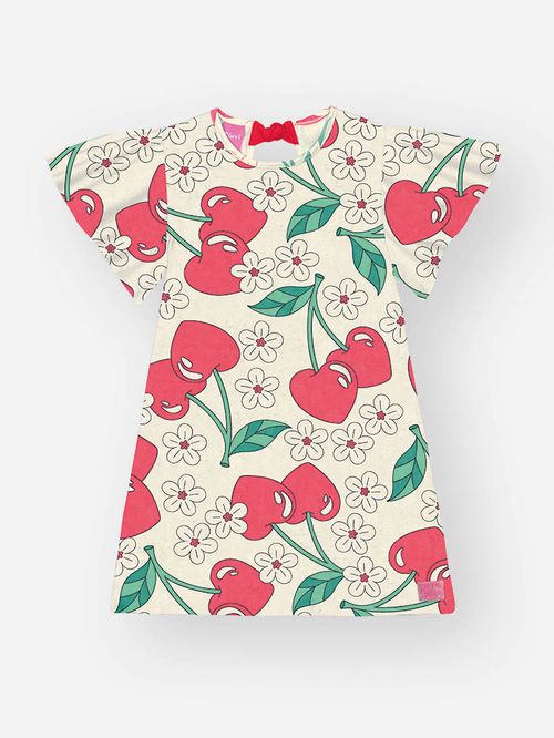 Vestido Menina em Cotton Cerejas Vermelho