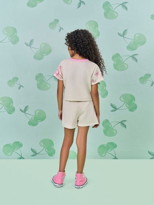Conjunto Menina Borboletas Off White Mundo Cinti