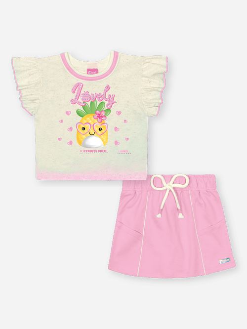Conjunto Menina Melancia Lovely Rosa Mundo Cinti