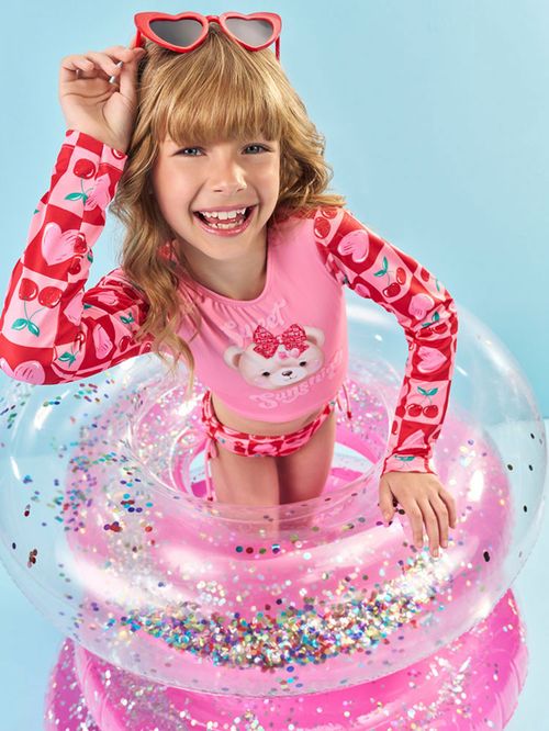 Biquíni Menina com Proteção UV Ursinha Rosa Mundo Cinti