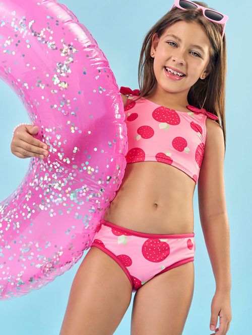 Biquíni Menina com Proteção UV Moranguinhos Rosa Mundo Cinti