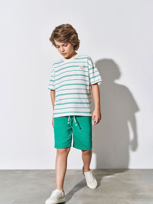Conjunto Menino Listrado Verde Kippos