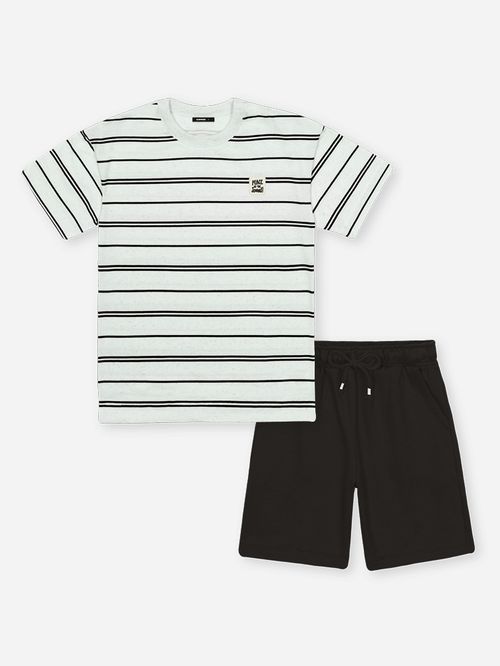 Conjunto Menino Listrado Preto Kippos