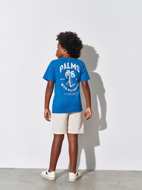 Conjunto Menino Palms Azul Kippos