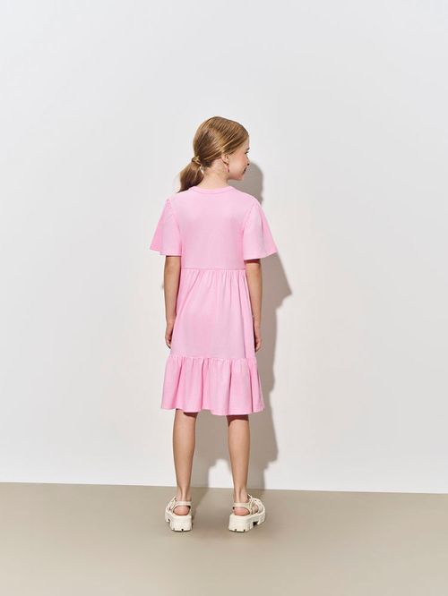 Vestido Menina em Meia Malha Rosa Beli.me