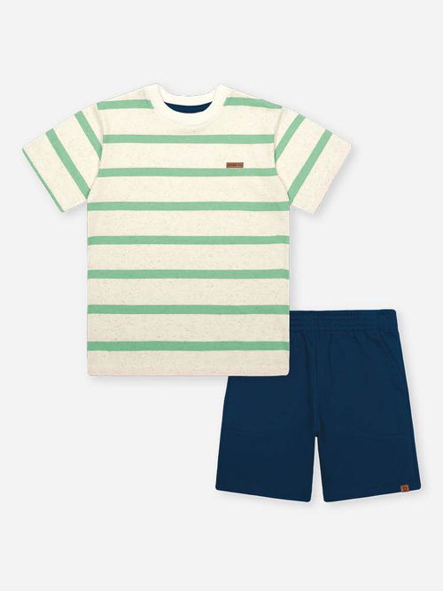 Conjunto Menino Listrado Verde Divertto