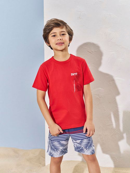 Conjunto Menino DVTT Palmas Vermelho Divertto