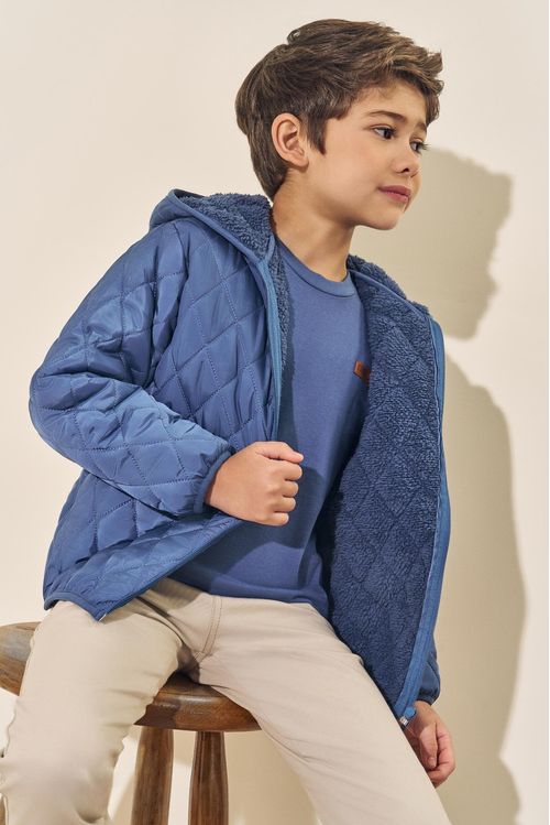 Jaqueta Matelassê Infantil Menino Azul Divertto