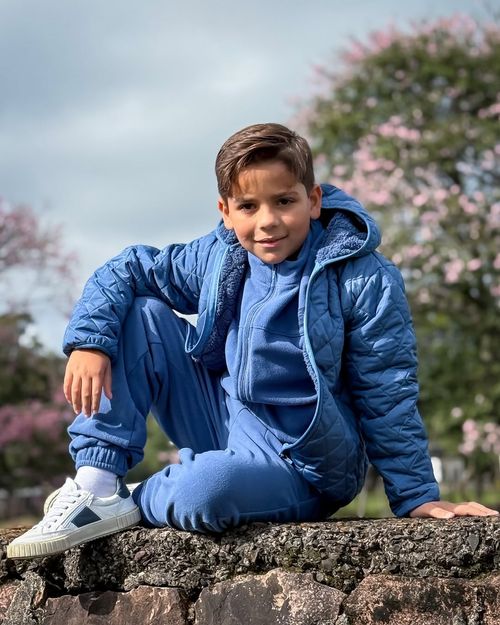 Jaqueta Matelassê Infantil Menino Azul Divertto