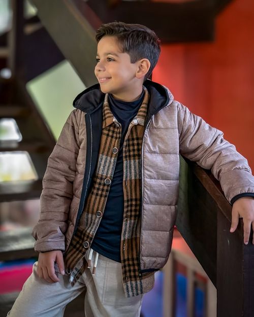 Jaqueta Puffer Infantil Menino Marrom Divertto