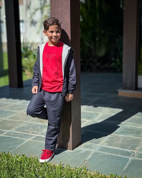 Conjunto Infantil Menino Forro Listrado Marinho Divertto