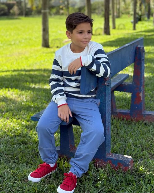 Blusão Infantil Menino Listrado Natural Divertto