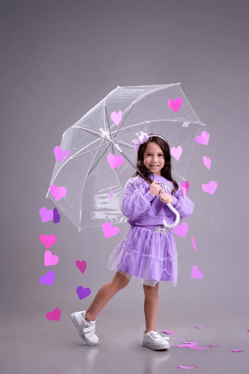 Conjunto Pinkmood Blusão E Saia Com Tule Lilás Catavento
