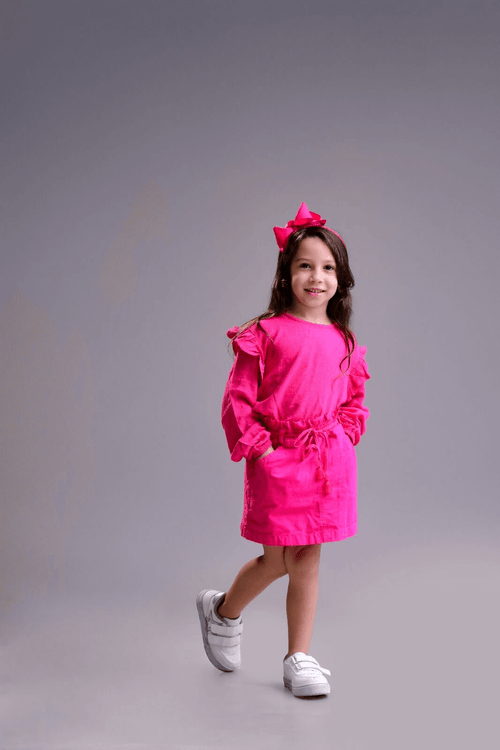 Conjunto Blusa Com Babado E Saia Rosa Catavento